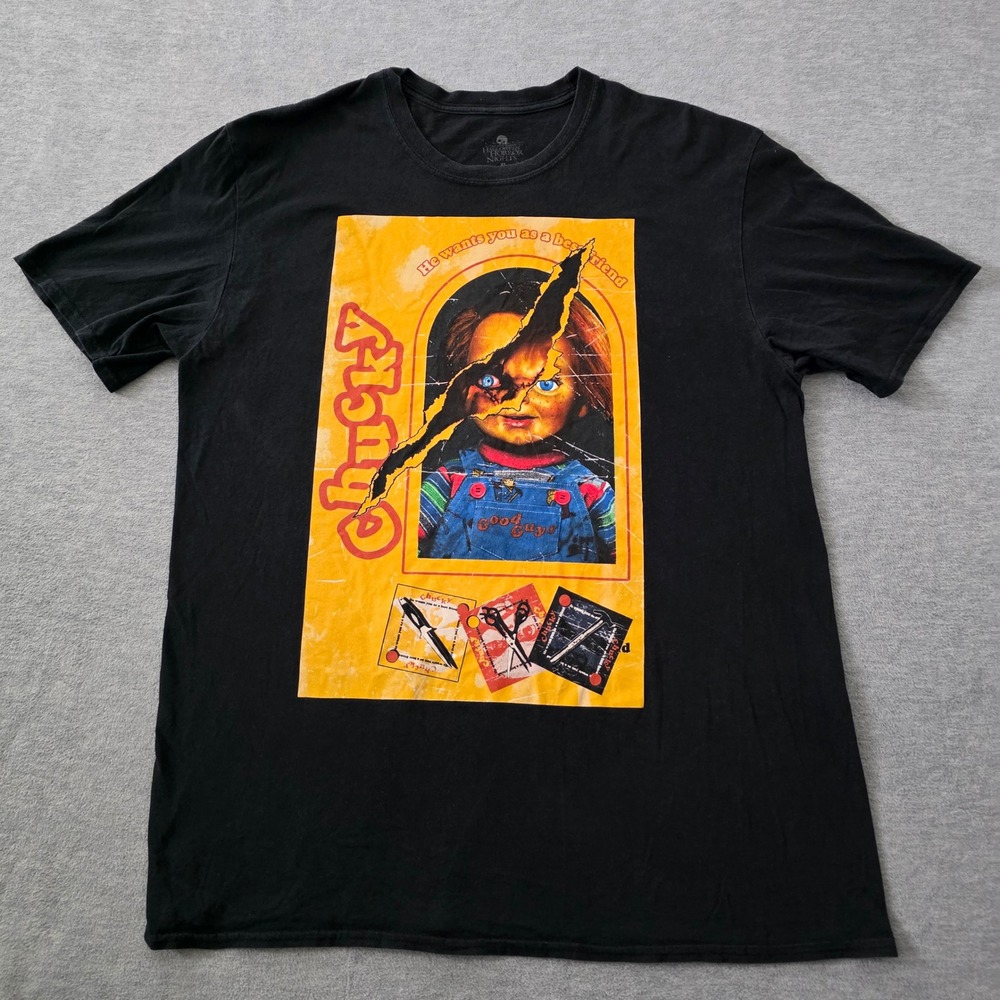 Universal Studios Halloween Horror Nights Chucky T-Shirt Mens XL Black Graphic